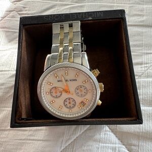 Michael Kors Silver and Gold Watch